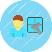 Man Cleaning Window Vector Icon Design