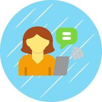Woman Talking on Call Vector Icon Design