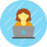 Woman Using Laptop Vector Icon Design