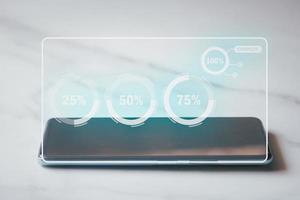 phones, and tablets with featuring stock tickers or graphs, cryptocurrency and new trading platforms, ideas and perspectives, Stock investment,New technology photo