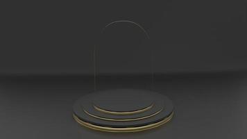 Black frame, abstract 3D circle backdrop for cosmetic products. Collection of elegant geometric backgrounds with copy space. photo