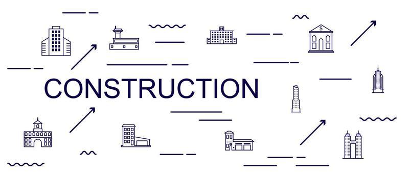 Concept of creating and building idea Building production line manufacturing and machine typography. Construction concept.