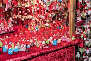 christmas decorations at street market photo