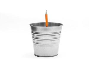 pencils on a white background in a bucket photo