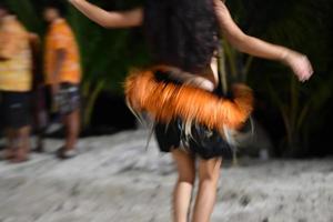 Polynesian dancer hula move effect photo