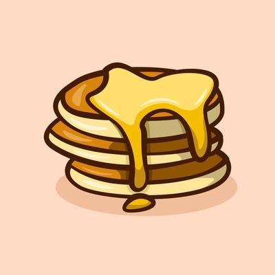 pancake illustration concept in cartoon style