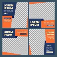 set of square banner template design for advertisement or social media post vector