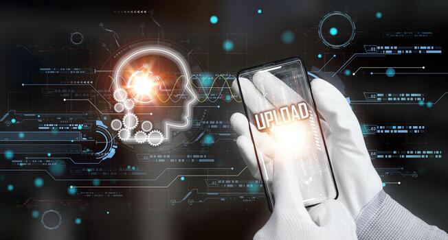 el concepto de utilizando artificial inteligencia a controlar el sistema, industria utilizando artificial inteligencia, industria 5.0 foto