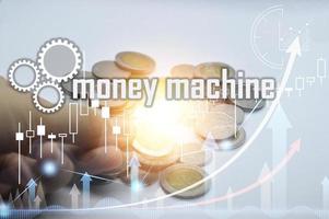 The concept of financial business that is like a machine that generates money all the time, passive income photo