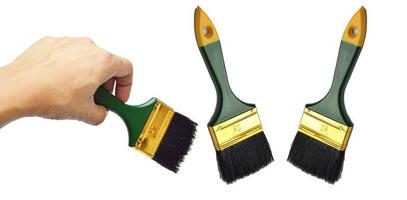 Paint brushes on white background, paint tools photo