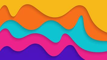 Abstract Colorful Waves Shape Papercut Style Background vector