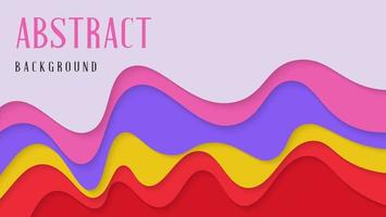 Colorful Abstract Waves Papercut Style Background vector