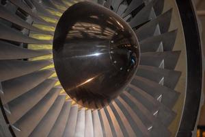 Jet Airplane turbine engine photo