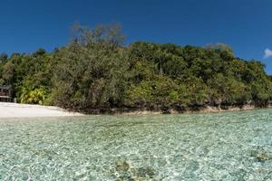 panorama del cartel del agua cristalina del paraíso de la polinesia de tonga foto