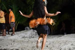 Polynesian dancer hula move effect photo