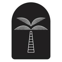 Bohemian icon design with palm tree. Flat tropical icon. vector