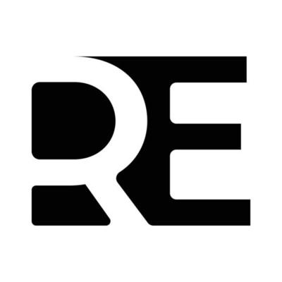Abstract RE icon design. Initials RE icon