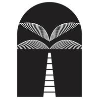 Bohemian icon design with palm tree. Flat tropical icon. vector