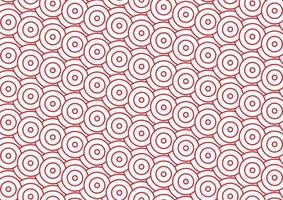 Vector Japanese's wave pattern art. Red circles on white background. Japan style. Abstract.