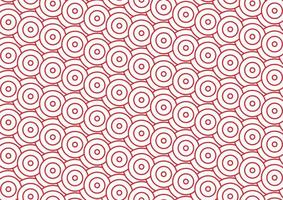 Vector Japanese's wave pattern art. Red circles on white background. Japan style. Abstract.