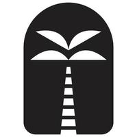 Bohemian icon design with palm tree. Flat tropical icon. vector