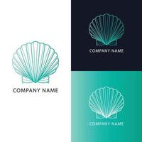 Logo design of seashell.  Lion's paw shell logo design vector