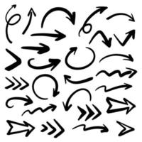 Hand drawn arrow icons set. Set of arrow doodle style. vector