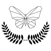 mariposa icono con hojas. monarca icono. vector