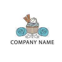 Vector logo design template. Cupcakes bakery icon. Sugar Shak cupcake logo design.