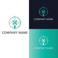 Compas logo design. Abstract compos symbol logo template. vector