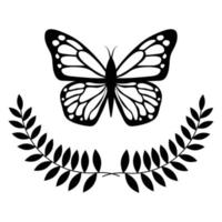 mariposa icono con hojas. monarca icono. vector