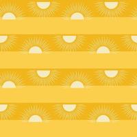 Modern sun and ray seamless pattern design.Hand drawn background.Nature pattern for wallpaper or fabric. Botanic Tile. vector