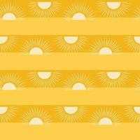 Modern sun and ray seamless pattern design.Hand drawn background.Nature pattern for wallpaper or fabric. Botanic Tile. vector