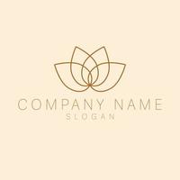 Hand drawn lotus logo design. Luxury candle logo template. Flat logotype. vector