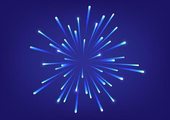 Fireworks on blue background. Vector illustration
