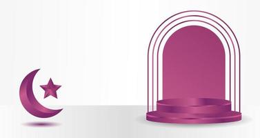 islámico podio plantilla, diseño para producto mostrar, presentación, etapa para islámico vacaciones. sencillo elegante color diseño ilustración. foto
