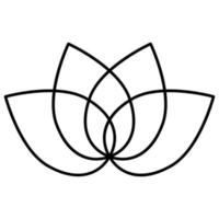 Lotus flower icon design. Line art lotus icon. Bohemian flower icon. vector
