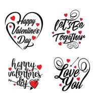 Happy Valentines Day Stylish Handlettering vector
