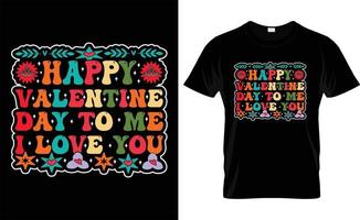 contento enamorado día a yo yo amor usted ,amar, retro , San Valentín día t camisa diseño vector