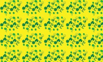 St. Patrick's Day Pattern clover greeting yellow  Vector illustration