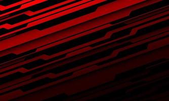 Abstract black line cyber circuit dynamic slash on red design ultramodern futuristic technology background vector