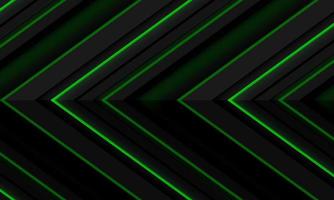 Abstract green light neon grey metallic black shadow arrow direction pattern design modern futuristic technology background vector