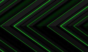 Abstract green light neon grey metallic black shadow arrow direction pattern design modern futuristic technology background vector