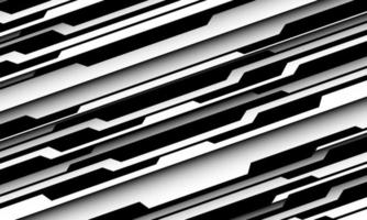 Abstract black line cyber circuit dynamic slash on white design ultramodern futuristic technology background vector