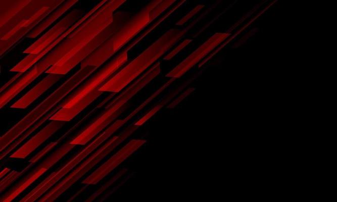 Abstract red cyber geometric futuristic on black blank space design modern technology background vector