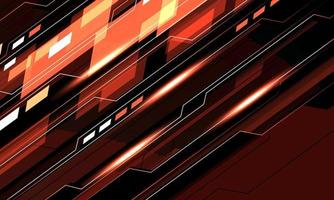 Abstract orange black line cyber circuit pattern design ultramodern futuristic technology background vector