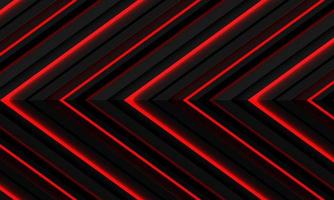 Abstract red light neon grey metallic black shadow arrow direction pattern design modern futuristic technology background vector