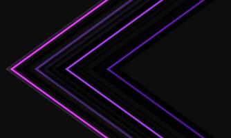 Abstract purple light neon grey metallic black shadow arrow direction pattern design modern futuristic technology background vector