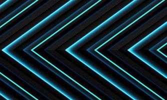 Abstract blue light neon grey metallic black shadow arrow direction pattern design modern futuristic technology background vector
