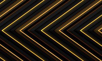 Abstract yellow light neon grey metallic black shadow arrow direction pattern design modern futuristic technology background vector